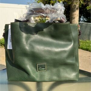 Dooney & Bourke Large Florentine Leather Barlow Satchel Shoulder Bag New! Ivy